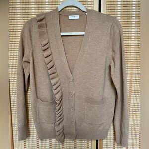 Sandro Women's Ruffle Detail Tan Cardigan